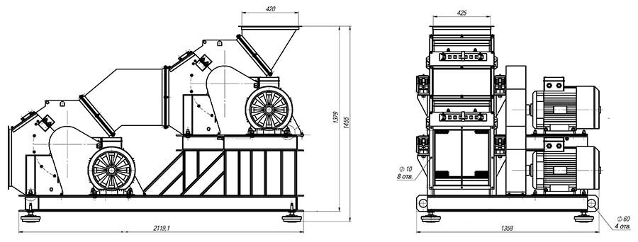 Дробилка ДМ-410-2х22